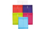 9 3/4 x 11 3/4 Plastic Envelopes with Button & String Tie Closure - Letter Open End - (Pack of 12) Assorted