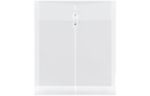 9 3/4 x 11 3/4 Plastic Envelopes with Button & String Tie Closure - Letter Open End - (Pack of 12) Clear