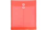 9 3/4 x 11 3/4 Plastic Envelopes with Button & String Tie Closure - Letter Open End - (Pack of 12) Red