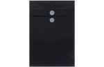 9 3/4 x 14 1/2 Plastic Envelopes with Button & String Tie Closure - Legal Booklet - (Pack of 12) Black