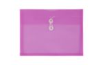 9 1/8 x 13 Plastic Envelopes with Button & String Tie Closure - Letter Booklet - (Pack of 12) Lavender Purple