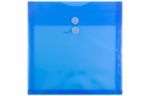 13 x 13 Plastic Envelopes with Button & String Tie Closure (Pack of 12) Blue
