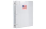 10 1/2 x 1 1/2 x 11 1/2 Plastic 1.5 inch Binder, American Flag 3 Ring Binder (Pack of 1) Clear