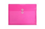 9 1/8 x 13 Plastic Envelopes with Button & String Tie Closure - Letter Booklet - (Pack of 12) Fuchsia
