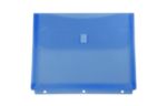9 3/4 x 11 3/4 Plastic Expansion Envelopes with Hook & Loop Closure - Letter Open End - 1 Inch Expansion - (Pack of 12) Blue