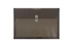 9 3/4 x 14 1/2 Plastic Envelopes with Button & String Tie Closure - Legal Open End - (Pack of 12) Smoke Gray
