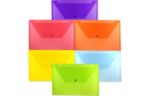 9 3/4 x 14 1/2 Plastic Envelopes with Snap Closure (Pack of 12) Assorted