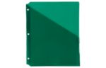 9 1/4 x 1/10 x 11 1/5 Plastic Binder Pockets (Pack of 6) Green