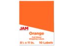 8 1/2 x 11 Full Page Label (Pack of 10) Orange