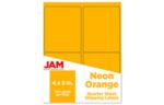 4 x 5 Rectangle Label (Pack of 120) Neon Orange