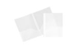 Two Pocket Plastic Glitter Folders (Pack of 6) Clear