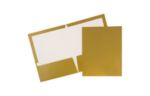 Two Pocket Glossy Presentation Folders (Pack of 6) Gold