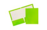 Two Pocket Glossy Presentation Folders (Pack of 6) Lime Green