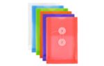 4 1/4 x 6 1/4 Plastic Envelopes with Button & String Tie Closure (Pack of 12) Assorted