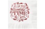 Holiday Cocktail Napkin (25 per pack) - (4 3/4 x 4 3/4) Most Wonderful Time of the Year
