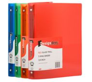 10 3/8 x 3/4 x 11 5/8 Plastic 0.75 inch, 3 Ring Binders (Pack of 4)