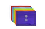 5 1/2 x 7 1/2 Plastic Envelopes with Button & String Tie Closure (Pack of 12) Assorted