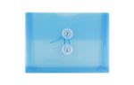 5 1/2 x 7 1/2 Plastic Envelopes with Button & String Tie Closure - Index Booklet - (Pack of 12) Blue