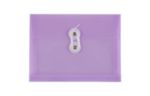 5 1/2 x 7 1/2 Plastic Envelopes with Button & String Tie Closure (Pack of 12) Lilac Purple