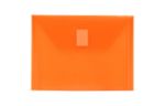 5 1/2 x 7 1/2 Plastic Envelopes with Hook & Loop Closure - Index Booklet - (Pack of 12) Orange