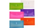 5 1/4 x 10 Plastic Expansion Envelopes with Hook & Loop Closure - #10 Booklet - 1 Inch Expansion - (Pack of 6) Assorted