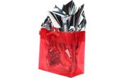 6 5/16 x 3 x 6 5/16 Glossy Clear Colored Gift Bag (Pack of 10)