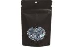 4 x 2 3/8 x 6 Stand Up Zipper Pouch w/Oval Window & Hang Hole (Pack of 100) Black Kraft
