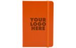 4 x 6 Hardcover Notebook w/Elastic Closure (Black Foil) Sunburst Orange Deboss