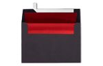 A4 Foil Lined Invitation Envelope (4 1/4 x 6 1/4) Black w/Red LUX Lining