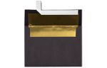 A7 Foil Lined Invitation Envelope (5 1/4 x 7 1/4) Black w/Gold LUX Lining
