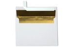 A8 Foil Lined Invitation Envelope (5 1/2 x 8 1/8) White w/Gold LUX Lining