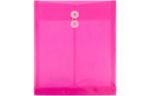 9 3/4 x 11 3/4 Plastic Envelopes with Button & String Tie Closure - Letter Open End - (Pack of 6) Fuchsia