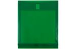 9 3/4 x 11 3/4 Plastic Expansion Envelopes with Hook & Loop Closure - Letter Open End - 1 Inch Expansion - (Pack of 12) Green