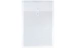9 3/4 x 14 1/2 Plastic Envelopes with Button & String Tie Closure - Legal Open End - (Pack of 2) Clear