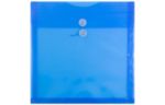 13 x 13 Plastic Envelopes with Button & String Tie Closure - Open End - (Pack of 12) Blue