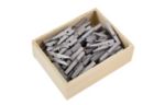 Small 7/8 Inch Wood Clips (Pack of 50) Silver