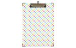 9 x 12 1/2 Paperboard Clipboard White w/Multi-Color Polka Dots