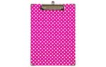 9 x 12 1/2 Paperboard Clipboard Pink Polka Dot