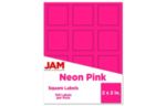 2 x 2 Square Label (Pack of 120) Neon Pink