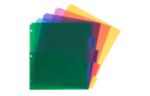 11 1/2 x 1/10 x 9 3/4 Plastic Index 5-Tab Dividers w/ Double Pockets (Pack of 5) Assorted