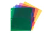 11 1/2 x 1/10 x 9 3/4 Plastic Index 5-Tab Dividers w/ Double Pockets (Pack of 5)