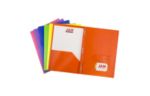 3 Hole Punch Chevron Plastic POP Presentation Folders (Pack of 6) Assorted