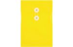 6 1/4 x 9 1/4 Plastic Envelopes with Button & String Tie Closure - Open End - (Pack of 12) Yellow