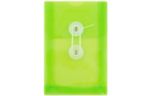 4 1/4 x 6 1/4 Plastic Envelopes with Button & String Tie Closure (Pack of 12) Lime Green