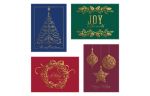 4 1/4 x 6 1/2 Folded Card Set (Pack of 16) Holiday Gold Assortment