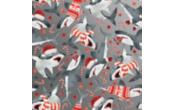 Industrial-Size Wrapping Paper Roll - 208 ft x 24 in (416 sq ft) - Christmas Shark