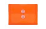 5 1/2 x 7 1/2 Plastic Envelopes with Button & String Tie Closure (Pack of 12) Orange
