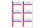 3 1/3 x 4 Rectangle (1 Color) Laser Sheet Mailing Label (6 per sheet) White w/Blue From  Red To