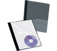 Oxford Clear Front Report Cover w/Fastener & CD Pocket